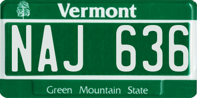 VT license plate NAJ636