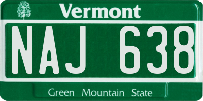 VT license plate NAJ638
