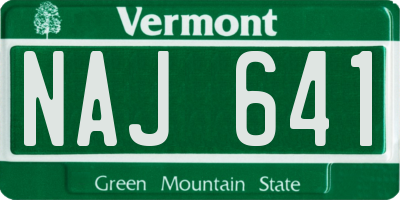VT license plate NAJ641