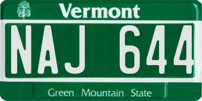 VT license plate NAJ644