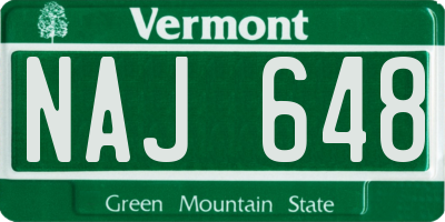 VT license plate NAJ648