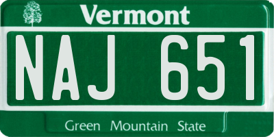 VT license plate NAJ651