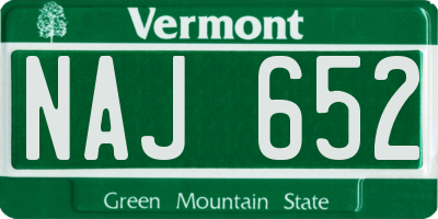 VT license plate NAJ652