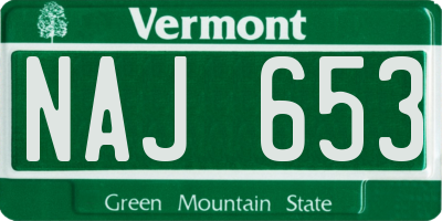 VT license plate NAJ653