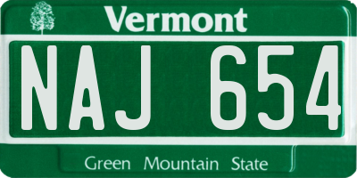 VT license plate NAJ654
