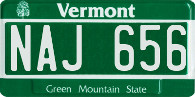 VT license plate NAJ656