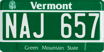 VT license plate NAJ657