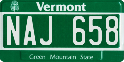 VT license plate NAJ658