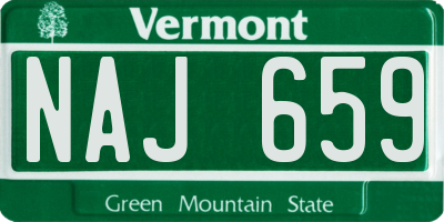 VT license plate NAJ659
