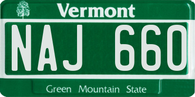 VT license plate NAJ660