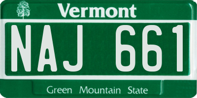 VT license plate NAJ661