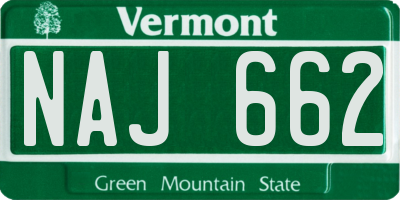 VT license plate NAJ662