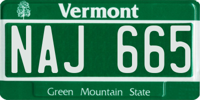 VT license plate NAJ665