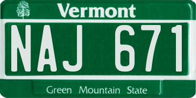 VT license plate NAJ671