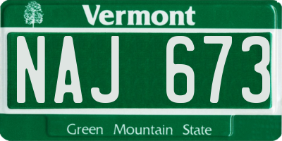 VT license plate NAJ673