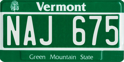 VT license plate NAJ675