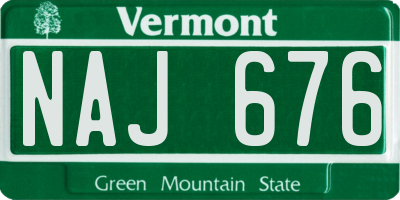 VT license plate NAJ676