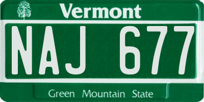 VT license plate NAJ677