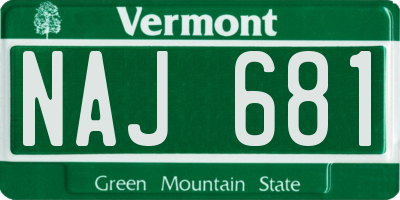 VT license plate NAJ681