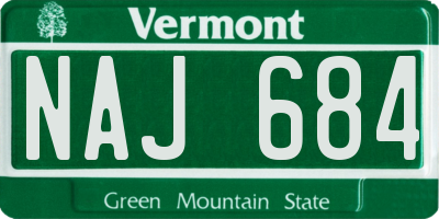 VT license plate NAJ684