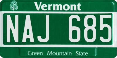 VT license plate NAJ685