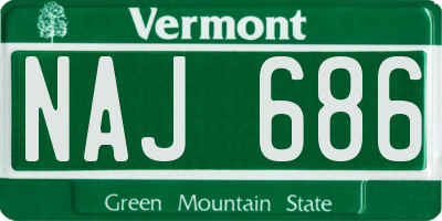 VT license plate NAJ686