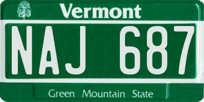 VT license plate NAJ687