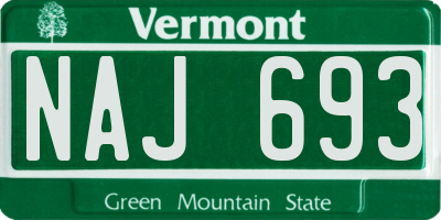 VT license plate NAJ693