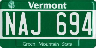 VT license plate NAJ694
