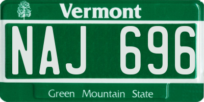 VT license plate NAJ696