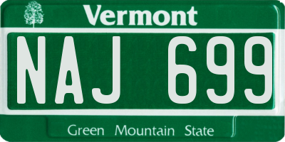 VT license plate NAJ699