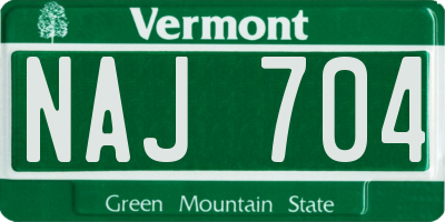 VT license plate NAJ704