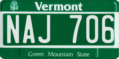 VT license plate NAJ706