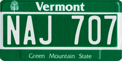 VT license plate NAJ707