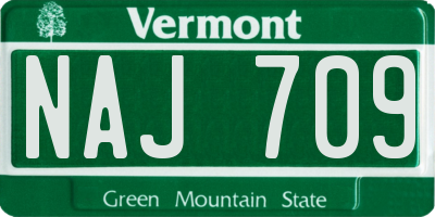 VT license plate NAJ709