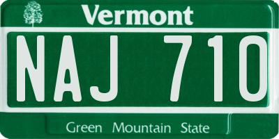 VT license plate NAJ710