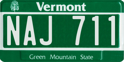 VT license plate NAJ711