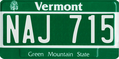 VT license plate NAJ715