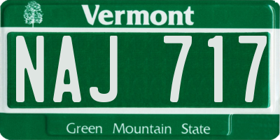 VT license plate NAJ717