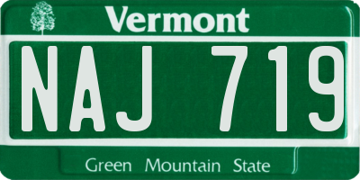 VT license plate NAJ719