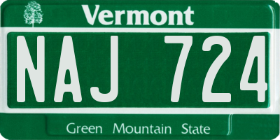VT license plate NAJ724