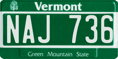 VT license plate NAJ736