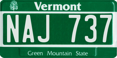 VT license plate NAJ737