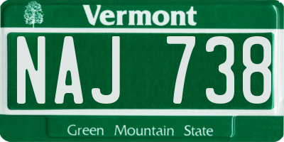 VT license plate NAJ738