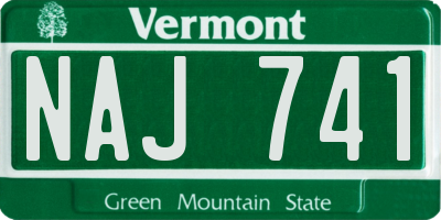 VT license plate NAJ741