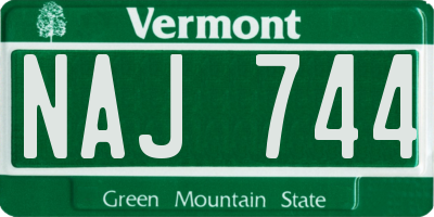 VT license plate NAJ744