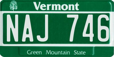VT license plate NAJ746