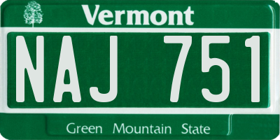 VT license plate NAJ751