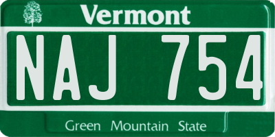 VT license plate NAJ754
