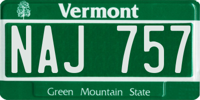 VT license plate NAJ757